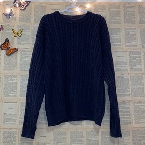 Vintage Down Island Navy Cable Knit Sweater
